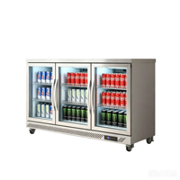 Vitrina Refrigerada Comercial de Acero Inoxidable de 220V con Enfriamiento por Aire y Compresor para Bares y Otras Bebidas