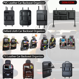 Organizador de Asiento Trasero de Coche Personalizado de Fábrica con Bandeja, Mesa Plegable para Reposacabezas de Asiento Trasero con Bolsillos Grandes, Cuero Impermeable - Product Image 6