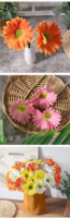 Fleur artificielle de chrysanthème et de gerbera en PU de haute qualité, toucher réel, pour la décoration de la maison, les mariages et les centres de table