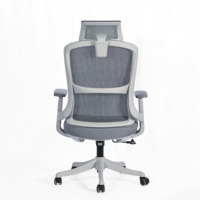Chaise de bureau ergonomique confortable SAMDI, chaise de bureau moderne en maille grise pour ordinateur
