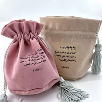 Sac cadeau de bijoux en velours de haute qualité avec logo personnalisé pochette à cordon pour emballage textile