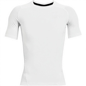 T-shirt de compression sportif pour homme - Personnalisable, col rond, manches courtes, tricoté, respirant, séchage rapide, Spandex/Polyester, pour la gym - Product Image 2