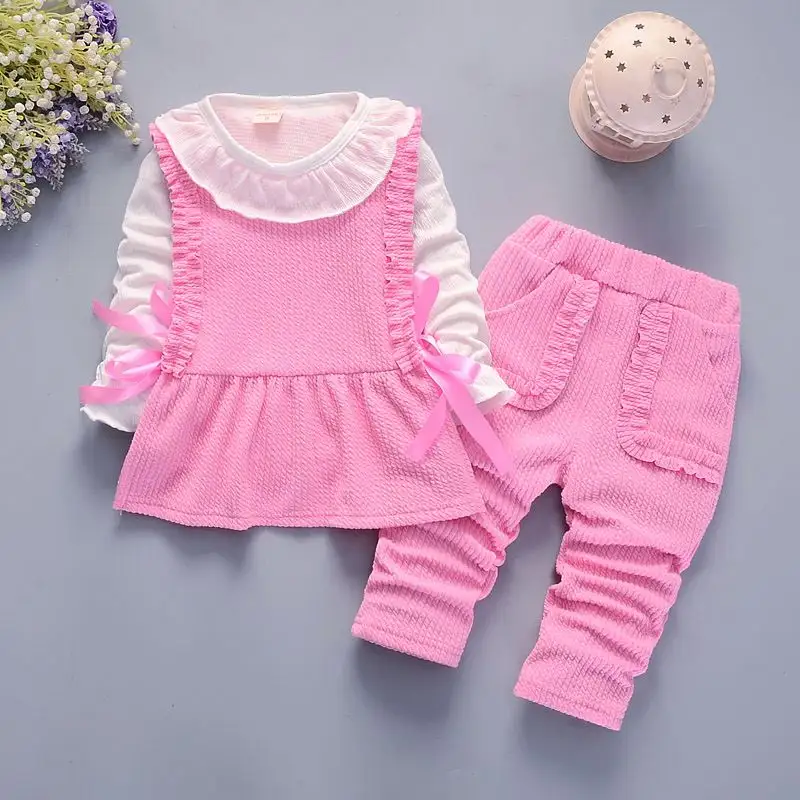 Girl Clothing Sets Moda Infantil Panos para Meninas Sportswear 2023 Kids Cotton Tracksuit 2 Anos Toddler Outfit 3 Pcs Costume