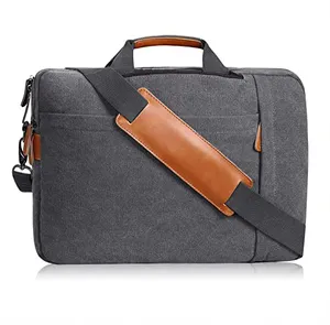 17 Inch 17.3 Inch Đàn Ông Văn Phòng Messenger Xe Đẩy Túi Xách Tay Ba Lô Đại Học Không Thấm Nước Canvas Da Túi Xách Tay