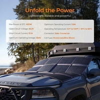 Panneau solaire portable 400W léger, pliable 16 volets de type N, chargeur solaire pour station d'alimentation, camping, camping-car, pick-up, marine