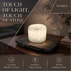 Lampada Notturna Moderna in Marmo Naturale Magnetico, Controllo Touch Dimmerabile, LED Portatile a Batteria - Product Image 4