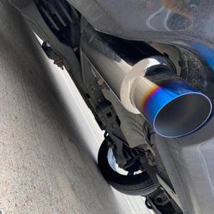 Silencieux <span class=keywords><strong>d</strong></span>'échappement de voiture universel en acier inoxydable 304 poli miroir, entrée 2 pouces, sortie 3 pouces, embout brûlé - Product Image 3