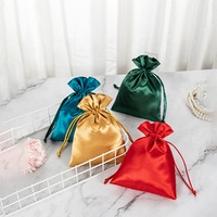 Pochette en Satin pour perruques, cordon de serrage, sac d'emballage cadeau en soie, pochette en Satin