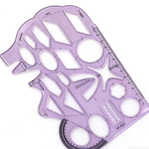 Regla de Plantilla Geométrica de Plástico Funcional Personalizada de Fábrica China al por Mayor, Regla de Plantilla de Dibujo Escolar para Estudiantes - Product Image 4