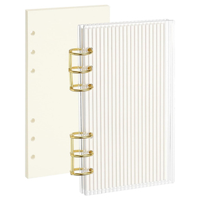 Organizzatore A6 in PVC Rosa Satinato con Buste Portadenaro, Raccoglitore Budget a Fogli Mobili con 2 Tasche Senza Cerniera, Perforato a 6 Fori - Product Image 2