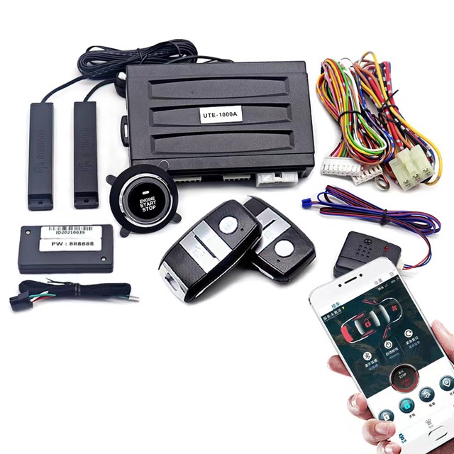 Car Alarm With Remote Control Car Search One Button Auto Start Stop Keyless Entry System Smart Key Remote Start Kit UTE 1000A