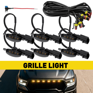Ensemble de 6 feux de calandre LED ambre pour pare-chocs avant, lentille fumée, universel pour voitures, camions et pick-up - Product Image 4