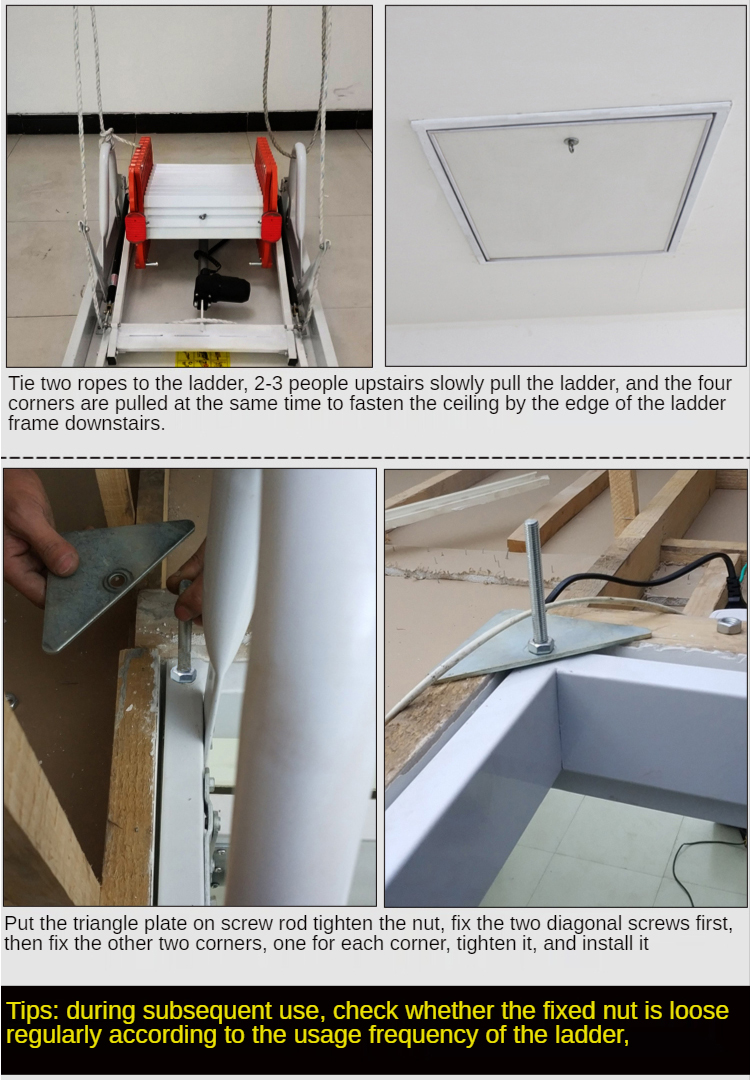 Electric Remote Control Attic Ladder Loft Door Ladder