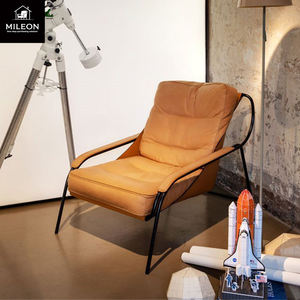 Silla muy sencilla de estilo italiano, modelo de Hotel moderno de cuero, diseñador de habitación, sillón de Metal <span class=keywords><strong>para</strong></span> sala de estar con forma especial Simple personalizado - Product Image 2