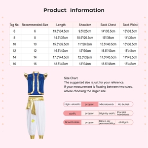 Trajes de Príncipe Árabe para Niños de 6 a 16 Años, Vestuario Metálico con Pantalones para Baile de Salón Estándar, Ideal para Festivales y Actuaciones Escénicas - Product Image 6