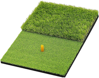 Tapis de golf portable à 2 trous, pliable, pour entraînement en intérieur, sur gazon artificiel avec pente inclinée