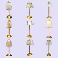 Lampe de table LED dorée de style classique, à intensité variable, rechargeable par USB, sans fil, en cristal, pour la décoration de la maison, cadeau de luxe