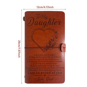 Cuaderno Personalizable A6 Retro de Cuero PU, Diario para Relaciones Padres-Hijos, <span class=keywords><strong>Libro</strong></span> de Cuentas de Viaje, Papelería - Product Image 3
