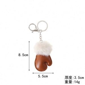 Creative Winter Plush Small Gloves Pendant Mini Cute <b>Keychain</b> Pendant School Bag Backpack Decoration Accessories - Product Image 5