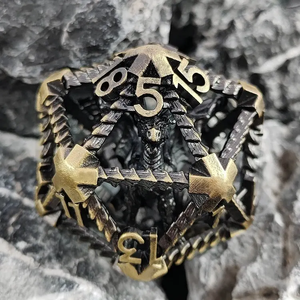 Dado poliédrico hueco de 40 mm con diseño de dragón y D20 para juegos de mesa DND - Product Image 5