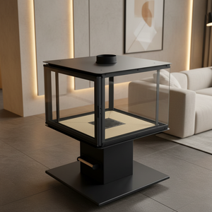 <span class=keywords><strong>Cheminée</strong></span> en acier personnalisable avec grande fenêtre d'observation, poêle à bois autonome - Product Image 4