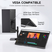 Moniteur tactile portable de 21,5 pouces, écran tactile d'ordinateur 1080P, support VESA, HDMI et USBC pour téléphones, PC, entreprise, noir
