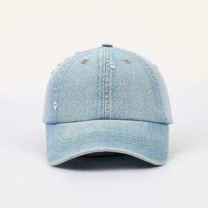 Wholesale Custom High Quality 6 Panel Unstructured Denim Dad Hat,Oem Plain Metal Buckle Blank Distressed <b>Women</b> <b>Baseball</b> <b>Caps</b> - Product Image 2