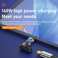 Adaptador magnético USB C PD 140W Carga USB4 40Gbps Transferencia de datos 8K 60Hz Video para dispositivos Thunderbo 3/4 Tipo C