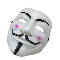 Masque décoratif en PVC pour Halloween, Noël, remise de diplôme, fête, cosplay, avec lumière LED, Vendetta Hacker