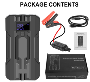 เครื่องช่วยสตาร์ทรถยนต์แบบพกพา 12V 10000mAh กำลังสูง 45W แรงดันไฟฟ้าสูงสุด 2000A สำหรับรถบรรทุก รถจักรยานยนต์ ช่วยสตาร์ทฉุกเฉิน - Product Image 5