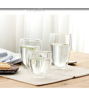 ถ้วยกาแฟแบบใช้ซ้ำได้สองชั้นแก้วน้ำชาน้ำผลไม้แบบแฮนด์เมด - Product Image 5