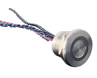 Tri Warna LED Sakelar Sentuh (CE, ROHS) 22Mm 1 Tidak Merah Hijau Biru LED Kawat Memimpin Diterangi IP68 Piezo Saklar Sentuh