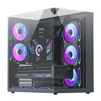 AntarcChill Fabrica/Vende al por Mayor de Fábrica/OEM/ODM Caja de Ordenador para Juegos ATX de Torre Media Personalizada con Vista al Mar, Caja de PC de Doble Cámara