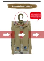 Pochette tactique Molle pour téléphone, support de téléphone portable EDC, sac banane avec emplacements pour cartes et clip tactique pour extérieur