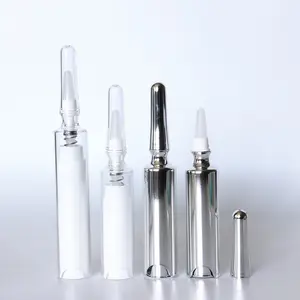 5ml 10mlシルバーカラー化粧品シリンジエアレスボトル、アイセラム包装用シリンジ形状スキンケア包装チューブ