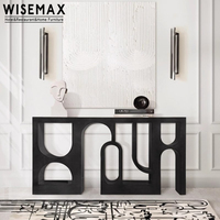 Meuble d'entrée contemporain WISEMAX, console moderne pour couloir, table décorative unique en bois noir personnalisée