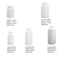Pots de poudre de protéine de pilule en plastique HDPE de qualité alimentaire sans BPA 250ml à 850ml capacités bouteilles de capsules médicales pour la médecine