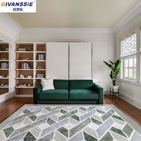 Sofá Cama Vertical Moderno con Librero Integrado, Tamaño Queen, Diseño de Madera que Ahorra Espacio, Muebles para el Hogar para Dormitorios Pequeños