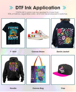 アメリカ倉庫Dtf Ink Plus Cmyk + w Epsプリントヘッド対応ハイカラーホワイトインクプリントTシャツ生地用ペットフィルム - Product Image 3