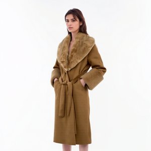 <span class=keywords><strong>Cappotto</strong></span> Lungo Elegante da <span class=keywords><strong>Donna</strong></span> <span class=keywords><strong>con</strong></span> Collo in Pelliccia Sintetica, Nuovo Arrivo di Fabbrica, Design Traspirante - Product Image 1
