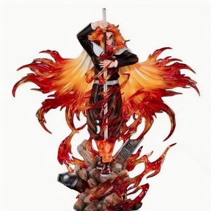Figurines de manga de 30 cm, statues de démon Rengoku Kyoujurou debout avec une épée katana, figurine de collection en PVC, figurine d'anime, jouets cadeaux - Product Image 1