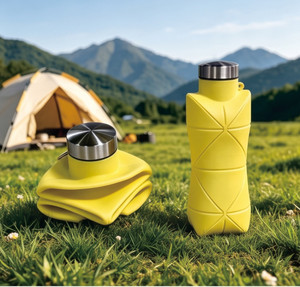 Botellas <span class=keywords><strong>de</strong></span> <span class=keywords><strong>agua</strong></span> plegables sin BPA, botella <span class=keywords><strong>de</strong></span> <span class=keywords><strong>agua</strong></span> <span class=keywords><strong>de</strong></span> <span class=keywords><strong>silicona</strong></span> <span class=keywords><strong>de</strong></span> viaje con mosquetón, botellas deportivas portátiles plegables reutilizables - Product Image 2