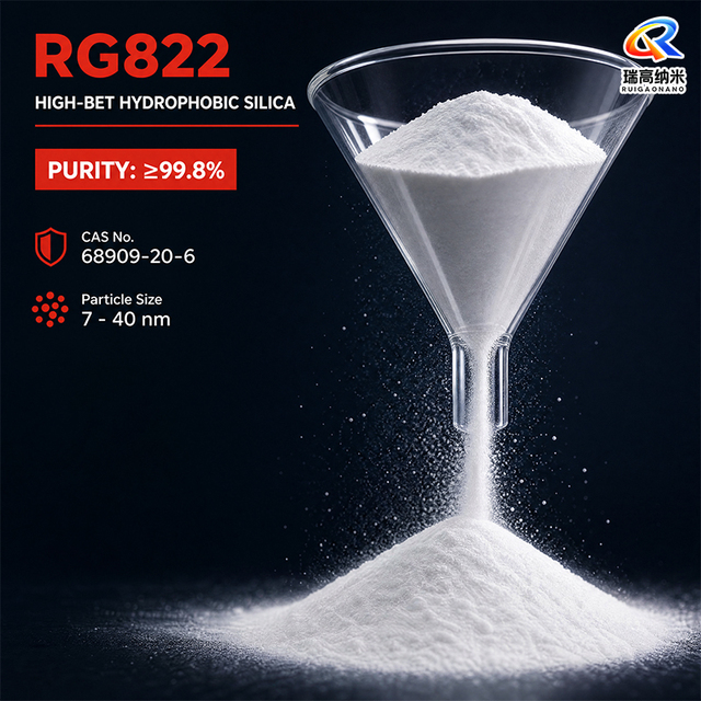 Hydrophobic Fumed Silica RG822 Industrial Grade High Purity SiO2 High Surface Area Nano Powder Rheology Control Additive for