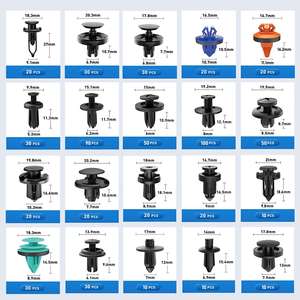630 pièces Clips de retenue de voiture Kit de fixations en plastique Kits de Rivets d'aile 16 tailles les plus populaires épingle à poussoir automatique - Product Image 3