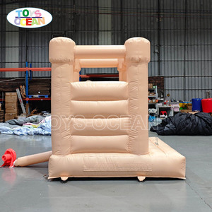 <span class=keywords><strong>Castillo</strong></span> Inflable Rosa Pálido, Brincolín Minimalista Color Durazno para Alquiler en Bodas y Fiestas - Product Image 3