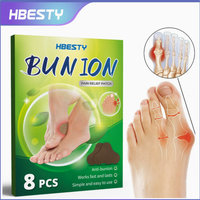 Patchs OEM en gros pour soulager l'hallux valgus et les pieds enflés avec traitement à base de plantes chinoises, 8 pièces/boîte