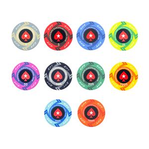 Jetons de <span class=keywords><strong>poker</strong></span> en céramique de luxe de haute qualité pour Texas Hold'em EPT, 10g 39mm, vente directe d'usine en gros - Product Image 1