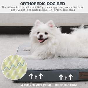 Logotipo personalizado Eco-Moda Ortopédica Cama para mascotas Lujo Sólido Impermeable Extraíble Piel artificial Pequeño Mediano Huevo Caja de espuma - Product Image 4