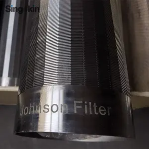 4 "6" 8 "9 5/8" 10 "ranura continua de acero inoxidable Johnson tubo cilindro filtro cuña alambre agua pozo carcasa pantalla