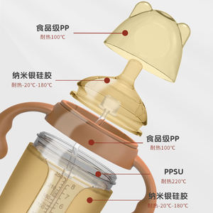 Fabricant d'équipement d'origine Ensemble de biberons en silicone sans BPA personnalisés, capacité de 150ml avec motif imprimé pour les bébés de 0 à 12 mois - Product Image 4